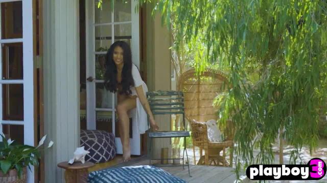 Nubile Films - Asian beauty Lucie rubs her pussy outdoors